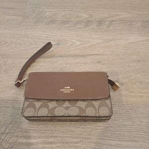 Coach Brown Wristlet Bag